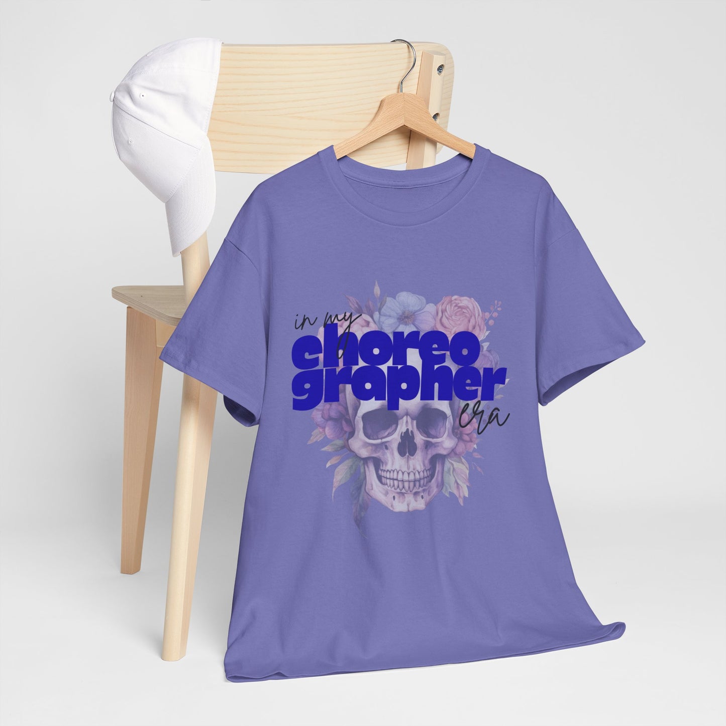 "In My Choreographer Era" Skull Floral Tee – Unisex Heavy Cotton Dance T-Shirt with Cool Gothic Graphic