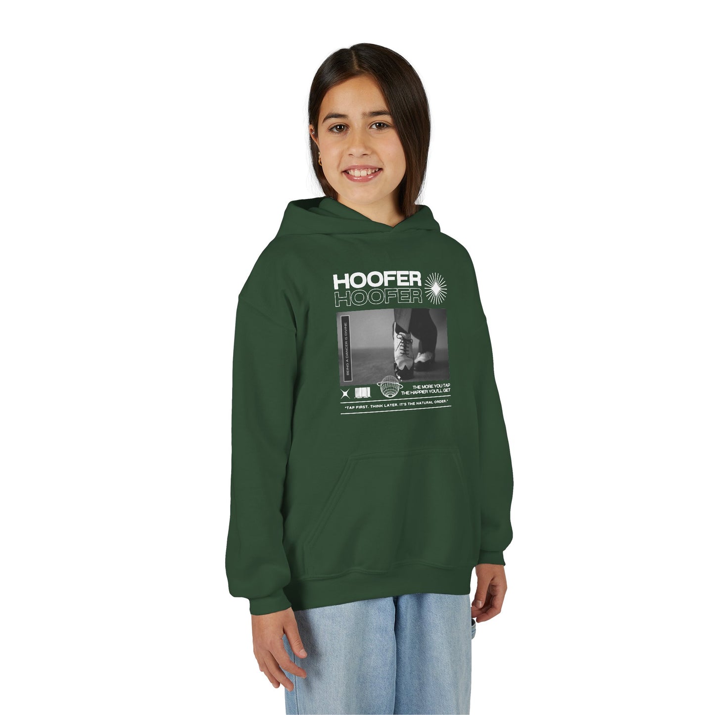 “Hoofer” Tap Shoes Streetwear Graphic | Unisex Youth Hoodie – Tap Dance Hoodie for Kids & Young Dancers