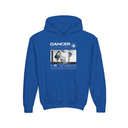 “Dancer” Breakdancer Streetwear Graphic | Unisex Youth Hoodie – Hip-Hop Dance Hoodie for Kids & Young Performers