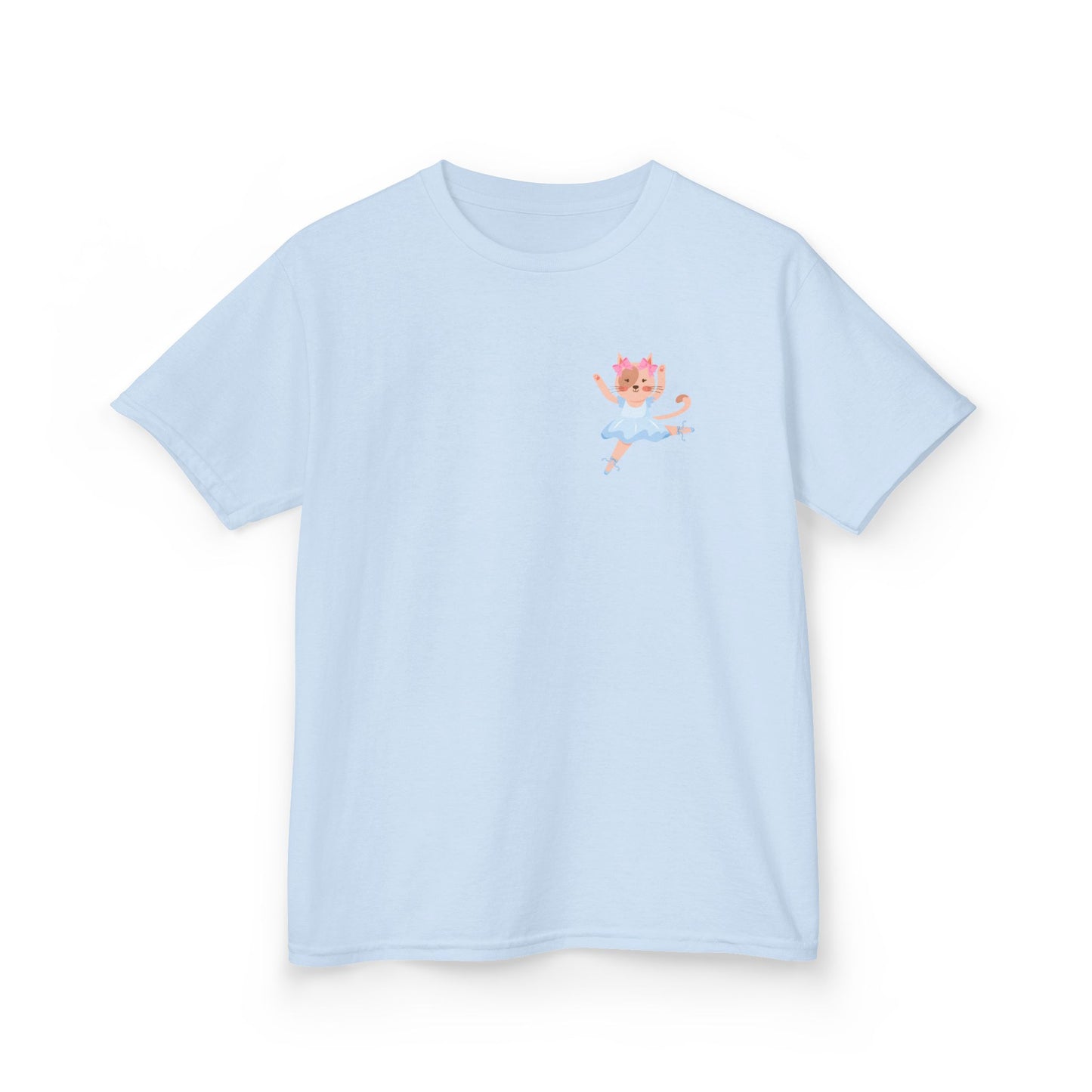 "Every Meow & Then I Dance" – Youth Short Sleeve Tee with Cute Dancing Cat Graphic | Kids’ Dance & Cat Lover T-Shirt