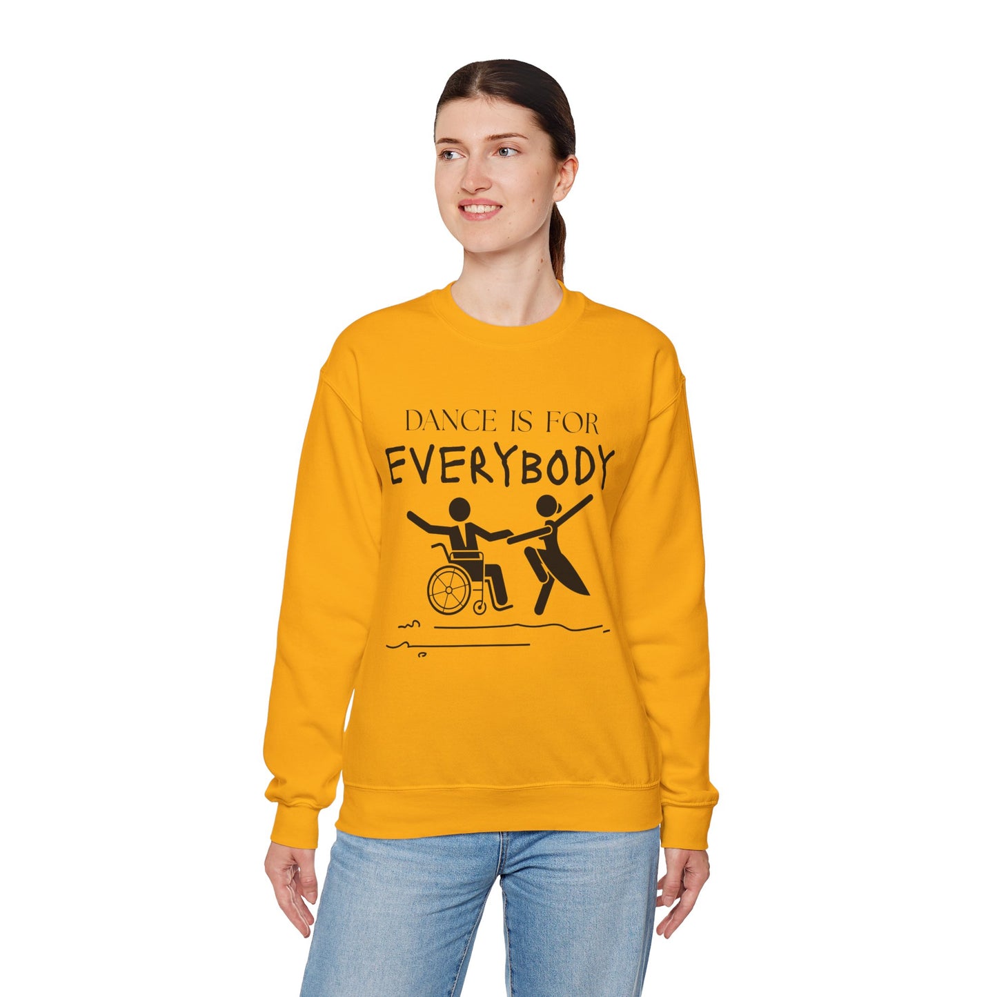 “Dance Is for Everybody” Inclusive Dance Sweatshirt – Unisex Heavy Blend Crewneck with Optional Name or Studio Personalization