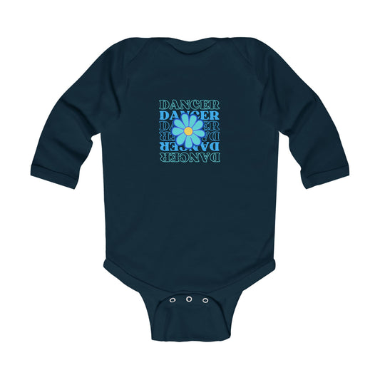 "Dancer" Floral Infant Long Sleeve Bodysuit – Dance-Themed Baby Outfit for Girls and Boys 🌸🩰