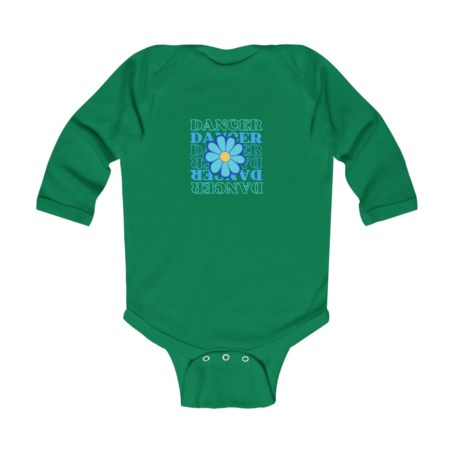 "Dancer" Floral Infant Long Sleeve Bodysuit – Dance-Themed Baby Outfit for Girls and Boys 🌸🩰