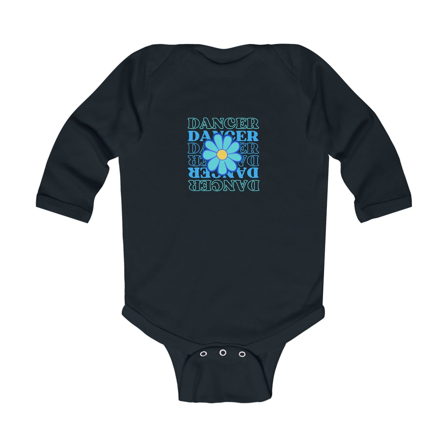 "Dancer" Floral Infant Long Sleeve Bodysuit – Dance-Themed Baby Outfit for Girls and Boys 🌸🩰
