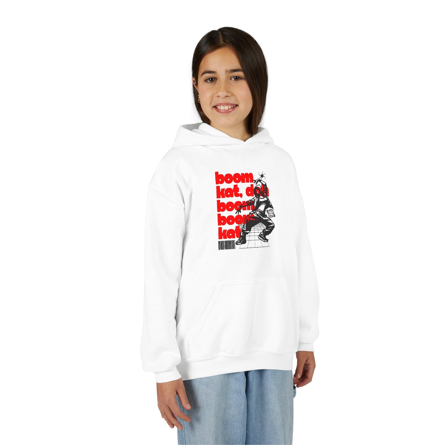 “Boom Kat” Bold Streetwear-Inspired Dance Graphic | Unisex Youth Hoodie – Hip-Hop & Jazz Dance Hoodie for Kids & Young Performers