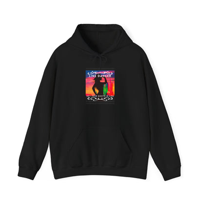 "Line Dancer, Get Your Boots in Line" Western-Inspired Graphic – Unisex Heavy Blend™ Hooded Sweatshirt