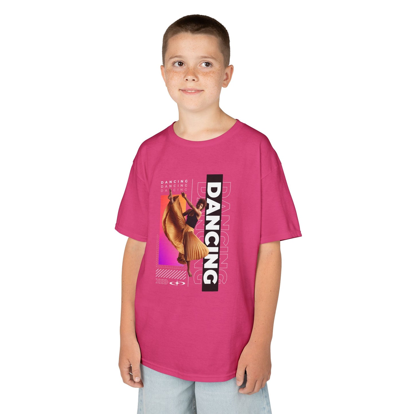 "Dancing" Youth Short Sleeve T-Shirt – Streetwear-Inspired Female Dancer Graphic – Stylish Dance Apparel for Kids