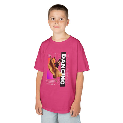 "Dancing" Youth Short Sleeve T-Shirt – Streetwear-Inspired Female Dancer Graphic – Stylish Dance Apparel for Kids