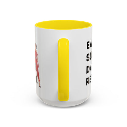 "Eat Sleep Dance Repeat" Accent Coffee Mug – Bold Dancer Graphic Ceramic Mug for Dance Lovers