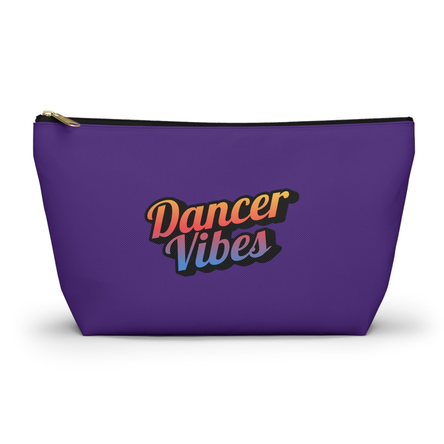 "Dancer Vibes" Makeup Bag – Colorful Text-Based Dance Graphic – Fun Dance-Themed Zipper Pouch for Cosmetics, Accessories & Travel Essentials