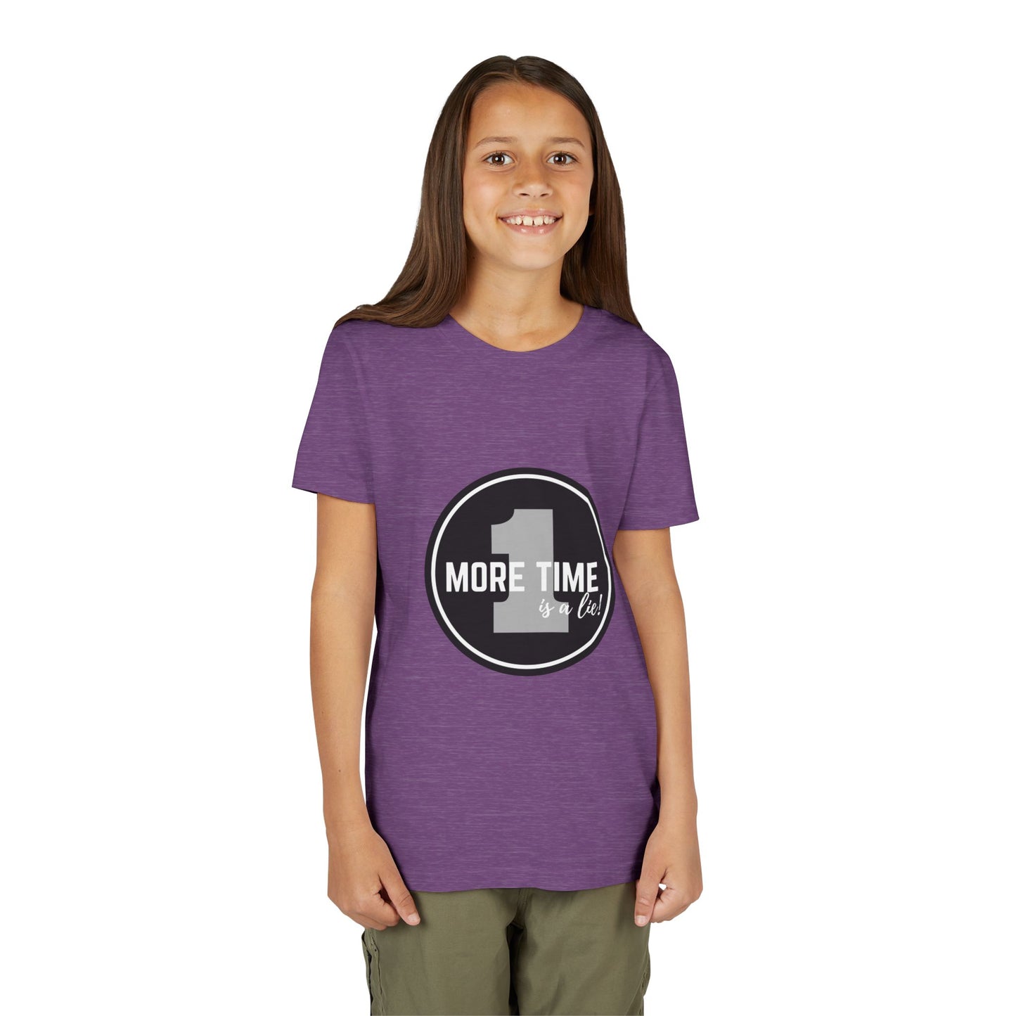 “One More Time is a Lie” Bold Emblem Dancer Graphic T-Shirt for Kids – Funny Dance Rehearsal Shirt - Youth Dance Tee