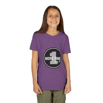 “One More Time is a Lie” Bold Emblem Dancer Graphic T-Shirt for Kids – Funny Dance Rehearsal Shirt - Youth Dance Tee