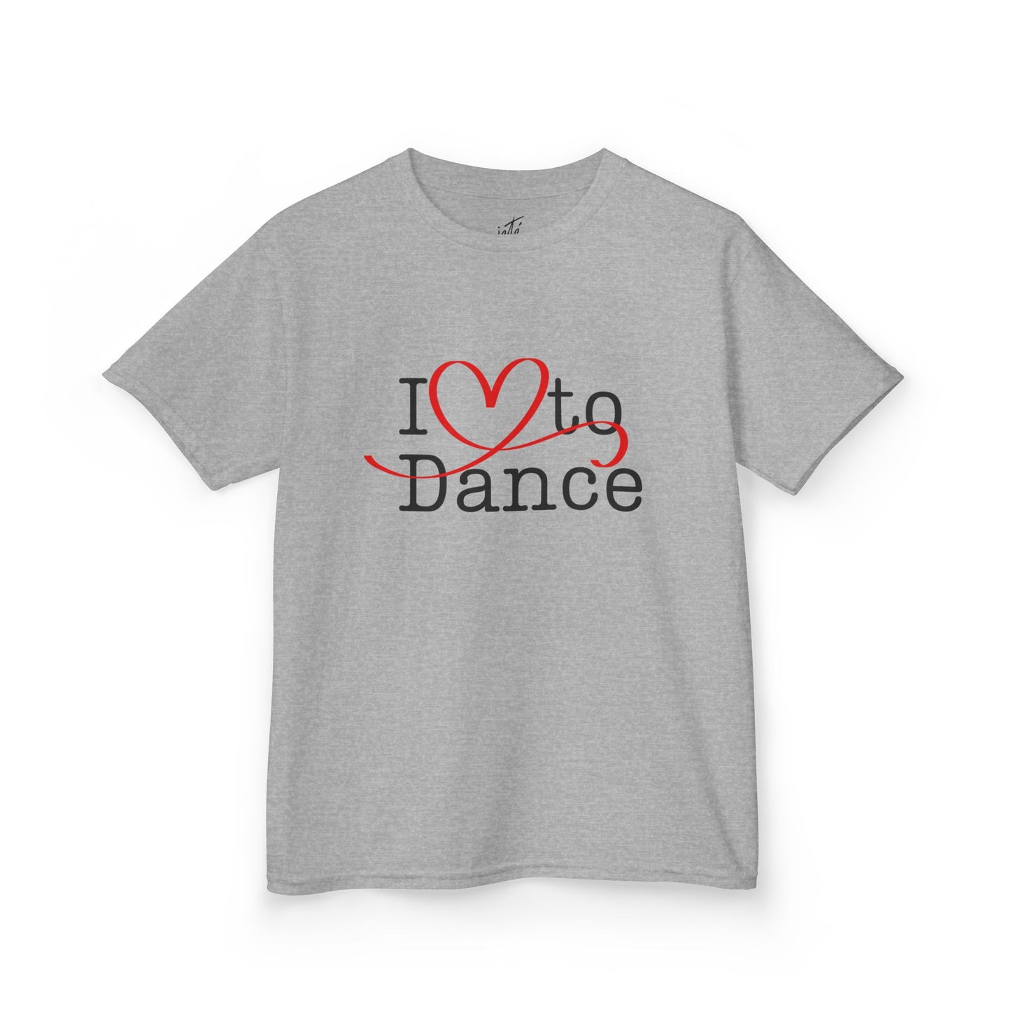 "I Love to Dance" Youth Short Sleeve Tee – Hand-Drawn Heart Graphic Dance Lover T-Shirt