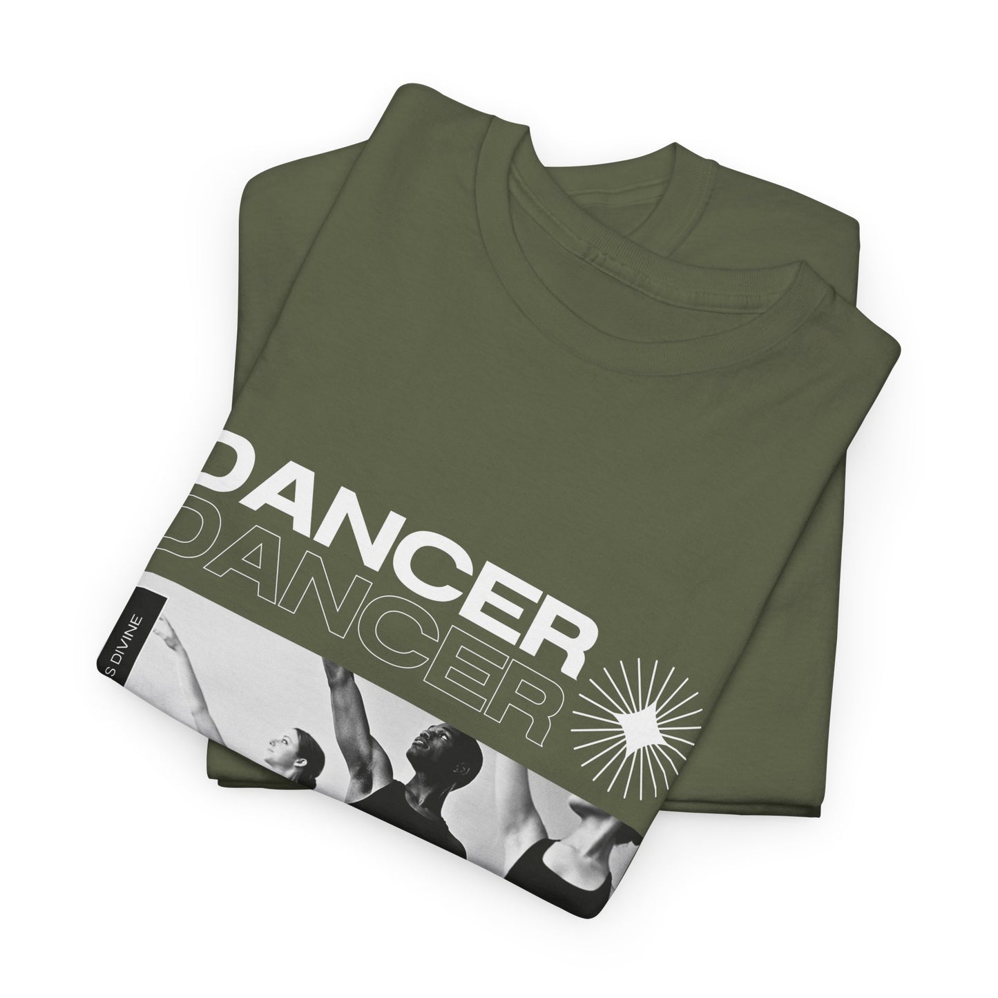 "Dancer" with ballet dancers at the Barre - Unisex Heavy Cotton Tee | Streetwear-Inspired Ballet Training Graphic T-Shirt for Dance Lovers