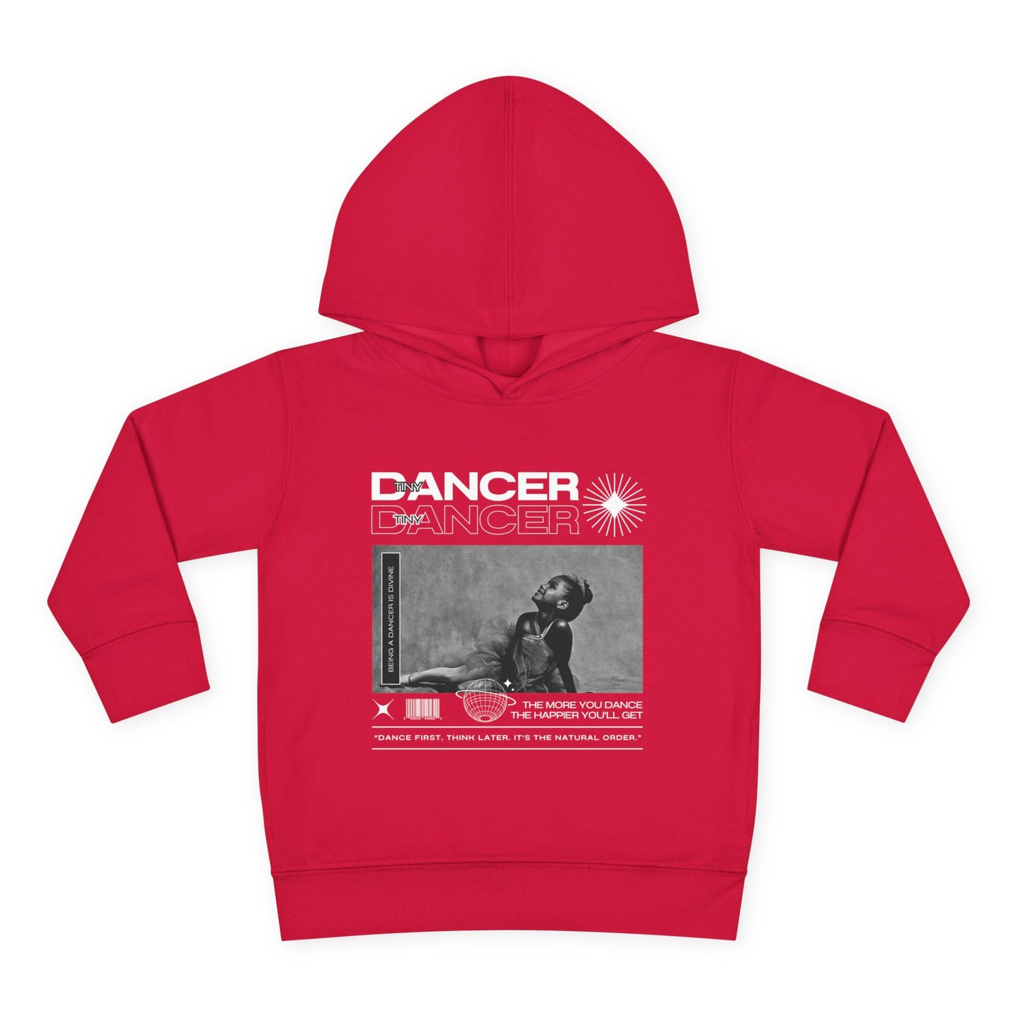 “Tiny Dancer” Toddler Pullover Hoodie – Streetwear-Inspired Ballet Dancer Graphic Sweatshirt for Kids