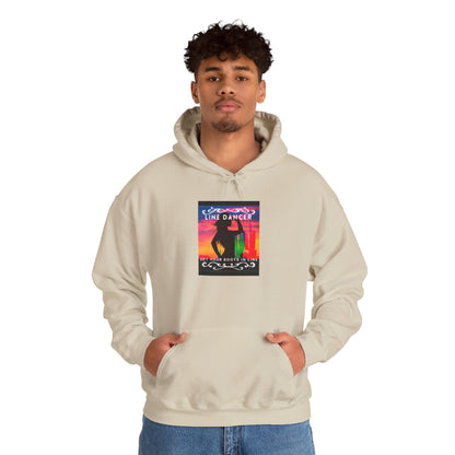 "Line Dancer, Get Your Boots in Line" Western-Inspired Graphic – Unisex Heavy Blend™ Hooded Sweatshirt