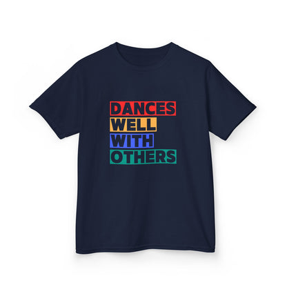 "Dances Well With Others" Kids Heavy Cotton™ Tee – Dance-Inspired Graphic Tee for Kids