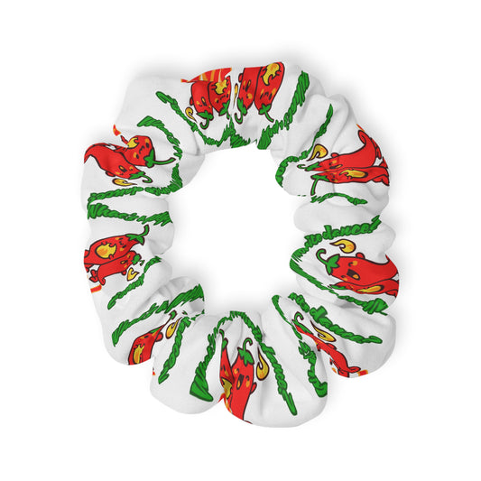 “What's a Pepper's Favorite Dance? Salsa!” Scrunchie – Funny Dance Pun Hair Accessory with Cute Pepper Graphic
