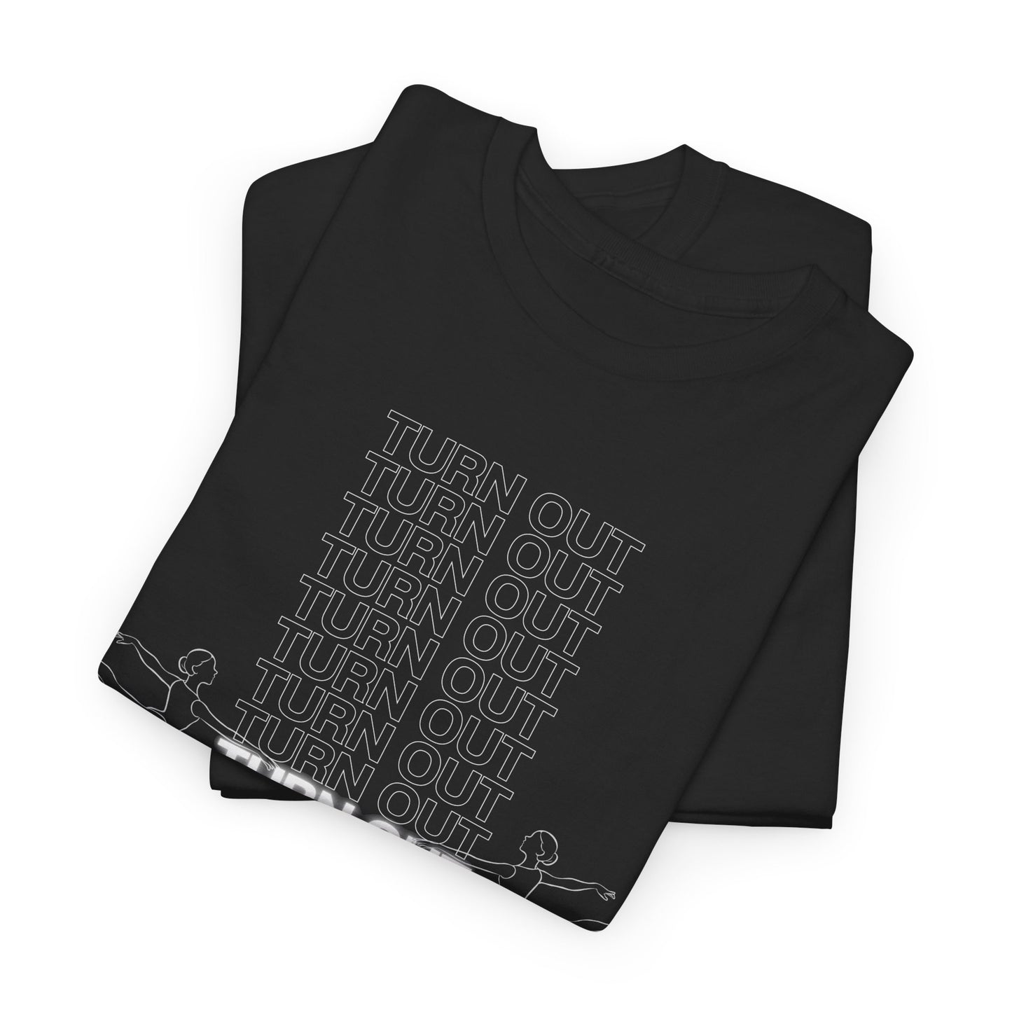 "Turn Out" Ballerina Graphic Unisex Heavy Cotton Tee – Ballet Dance T-Shirt for Dancers & Dance Enthusiasts
