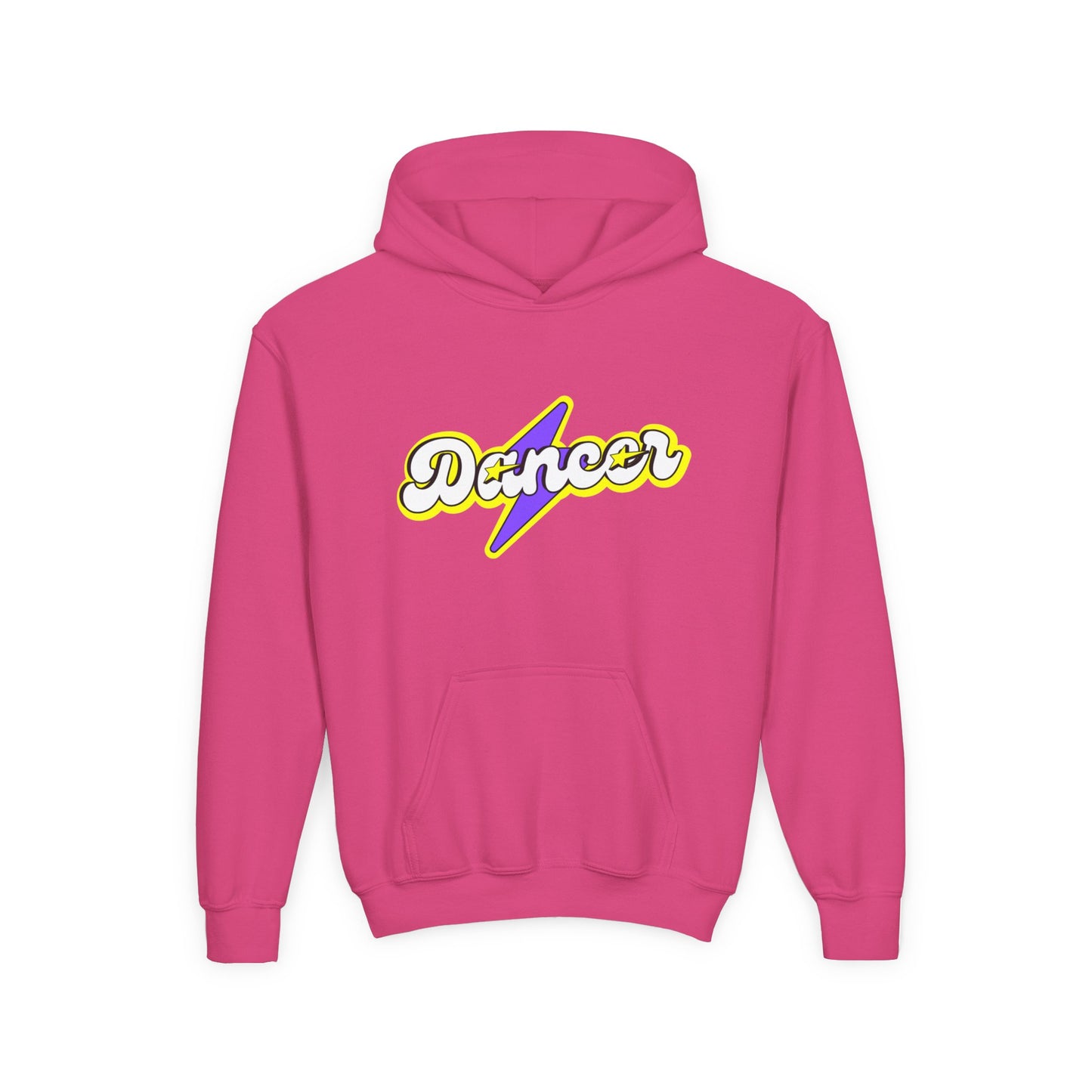"Dancer" Youth Hooded Sweatshirt – Superhero-Inspired Dance Graphic Fleece Hoodie for Kids and Teens