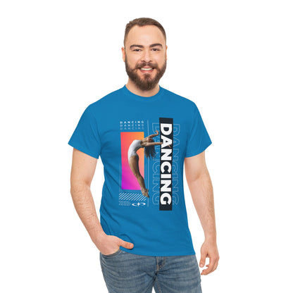 “Dancing” Streetwear-Inspired Female Dancer Unisex Heavy Cotton Tee – Urban Dance Graphic T-Shirt for Performers and Dance Lovers