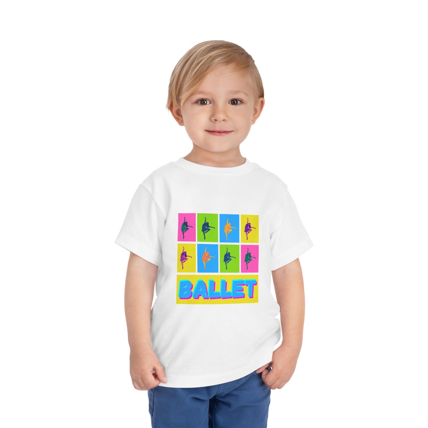 “Ballet" Toddler Short Sleeve T-Shirt – Pop Art Inspired Dance Graphic Tee for Kids