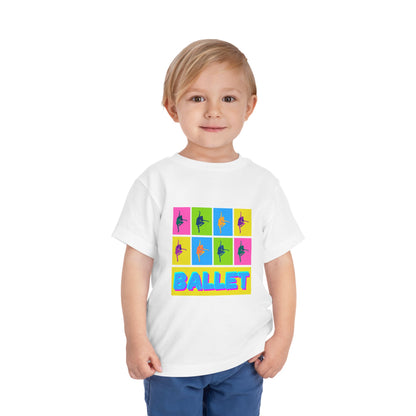 “Ballet" Toddler Short Sleeve T-Shirt – Pop Art Inspired Dance Graphic Tee for Kids
