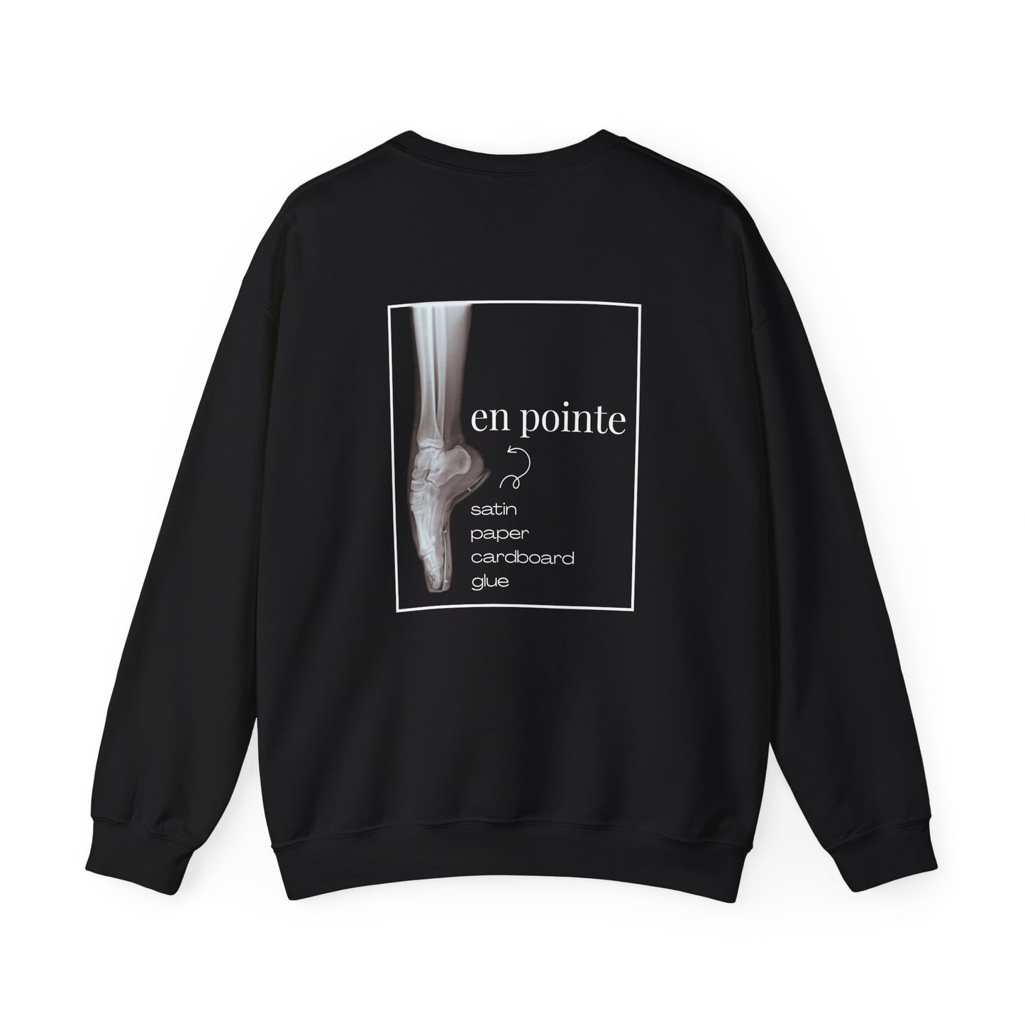 “I Dance en Pointe” - Optional Personalized Sleeve - Ballet Unisex Heavy Blend™ Crewneck Sweatshirt with Front and Back Print