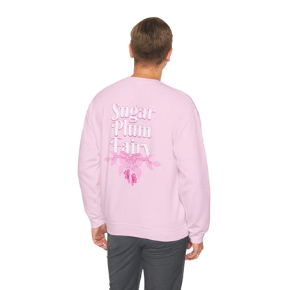“Sugar Plum Fairy” Back Print ADULT Sweatshirt + “Nutcracker 2025” Front – Unisex Heavy Blend Crewneck | Ballet Holiday Dance Apparel