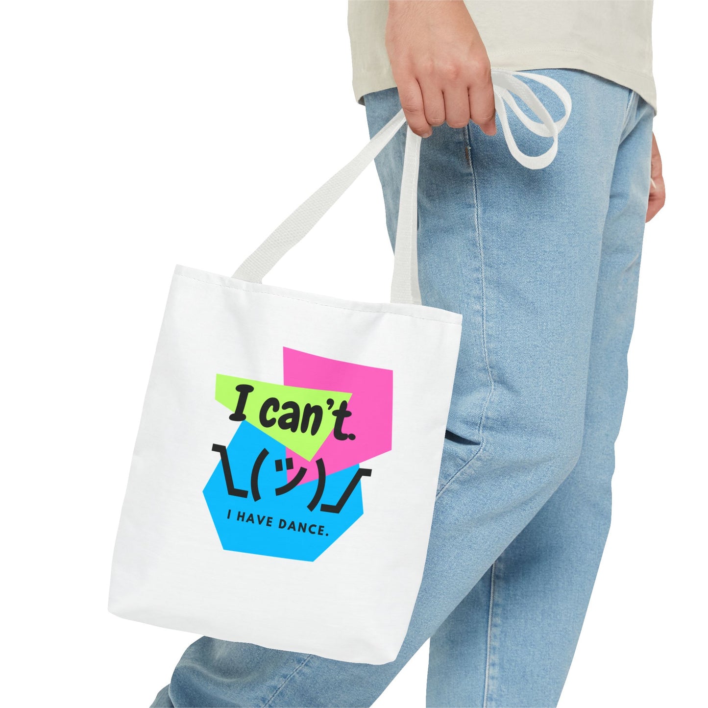 "I Can't. I Have Dance." – 80s Retro Emoji Canvas Tote Bag for Dancers | Funny Dance Quote Reusable Shoulder Bag