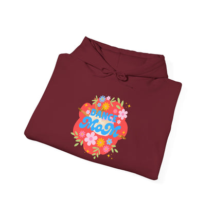 "Dance Mom" Superhero Hoodie – Floral Front Graphic & Fun Back Design | Unisex Hooded Sweatshirt for Proud Dance Parents