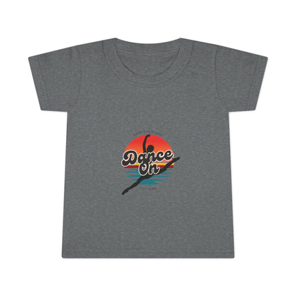 "Keep Calm and Dance On" Toddler Dance T-Shirt – Retro Graphic Short Sleeve Tee for Kids