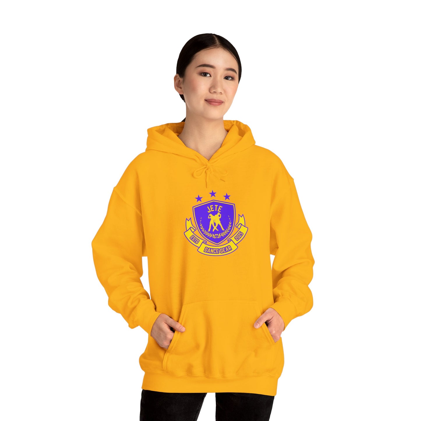 "Jeté Dance Gear" Unisex Hooded Sweatshirt – Collegiate Style Dance Hoodie for Dancers & Dance Lovers