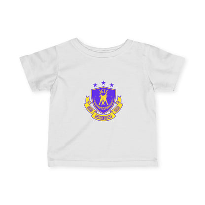 "Jeté Dance Gear" Infant Dance T-Shirt – Collegiate-Inspired Dancer Graphic Short Sleeve Tee for Babies