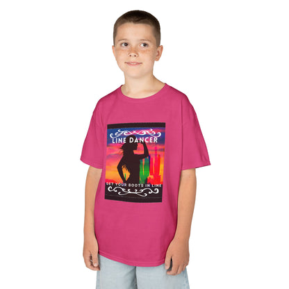 "Line Dancer – Get Your Boots in Line" Youth Short Sleeve Tee – Western-Inspired Country Dance Shirt for Kids