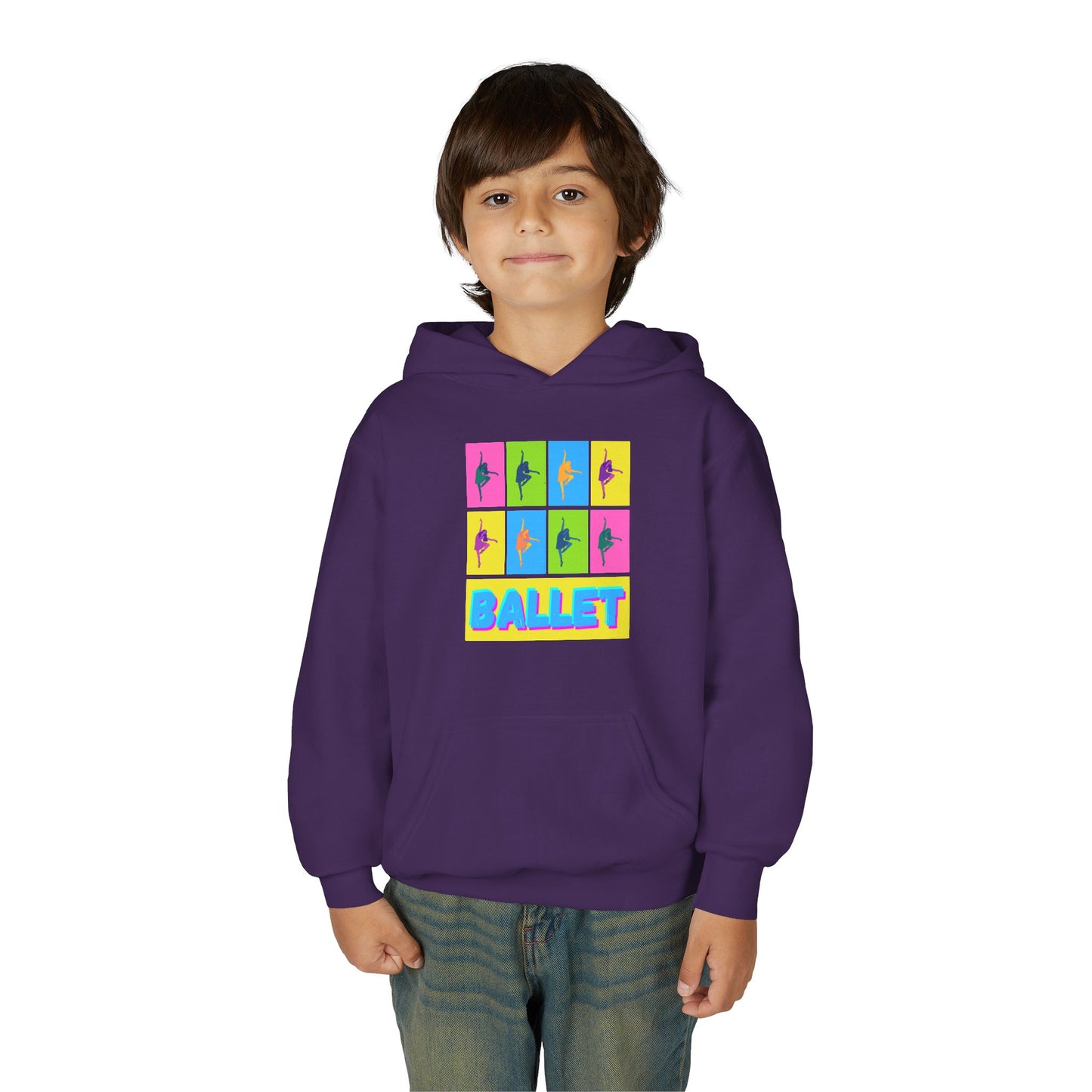 “Ballet” Pop Art Inspired Design with Ballet Dancer Graphics | Streetwear Ballet Hoodie for Kids & Young Dance Enthusiasts | Unisex Youth Hoodie