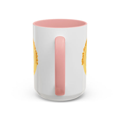 "What Do You Call a Dancing Chick? Poultry in Motion" Accent Coffee Mug – Funny Dance Pun Ceramic Mug for Dancers and Chick Enthusiasts