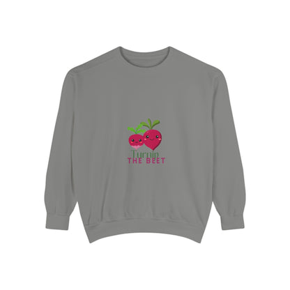 "Turnip the Beet" Unisex Lightweight Crewneck Sweatshirt – Fun Dance Pun Pullover with Cute Pepper Graphic for Dancers & Music Fans