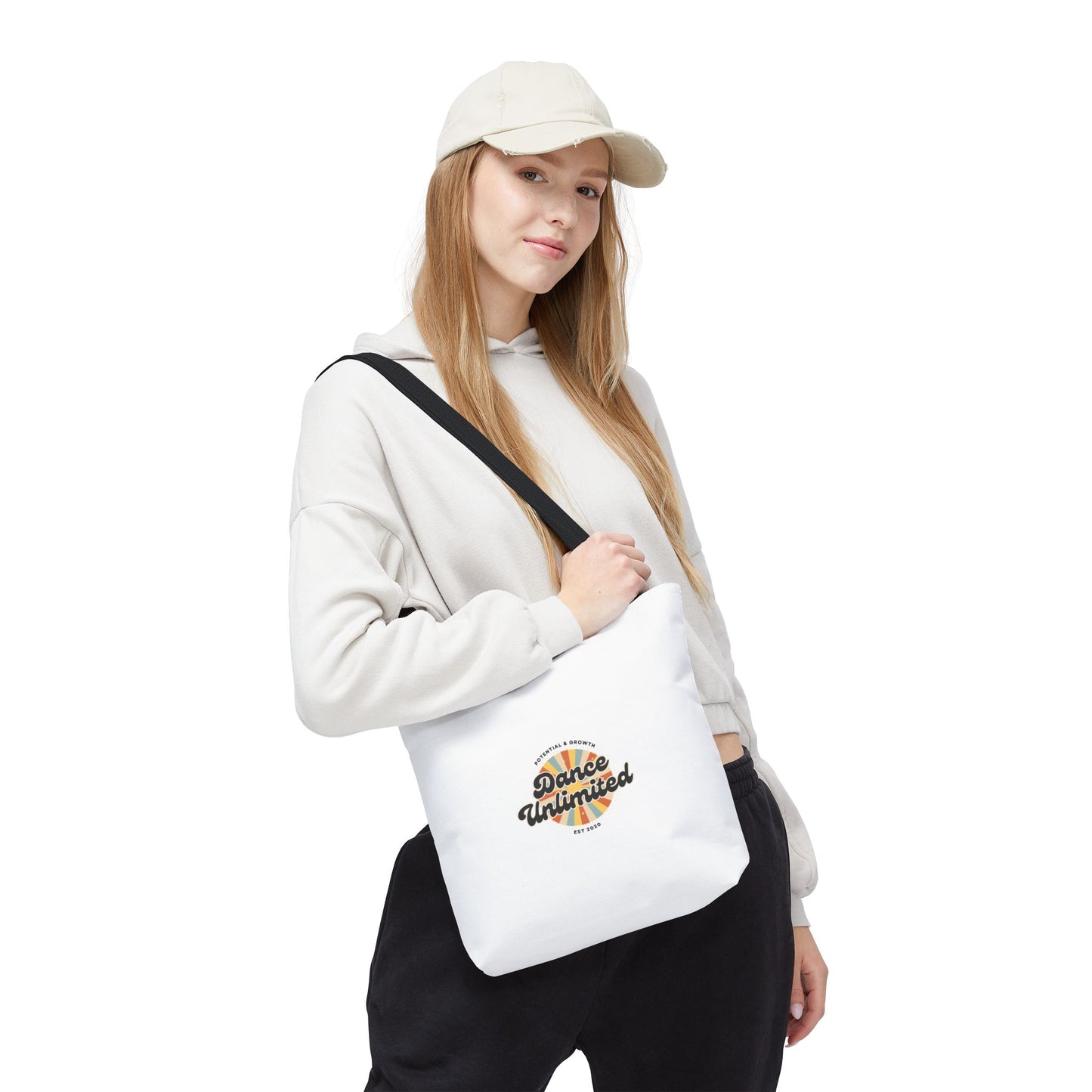"Dance Unlimited, Potential & Growth" Canvas Tote Bag – Retro Graphic Dance Bag | Stylish Reusable Dance Tote for Dancers & Dance Moms