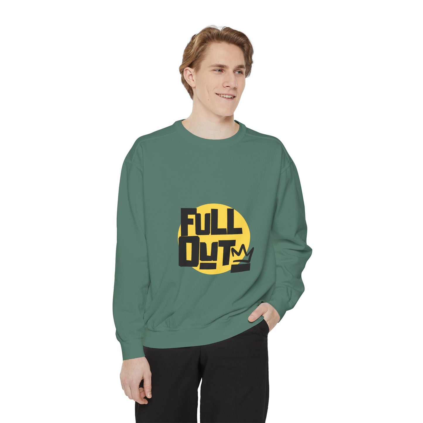 "Full Out" Unisex Lightweight Crewneck Sweatshirt – Bold Streetwear-Inspired Dance Graphic Pullover for Dancers & Performers