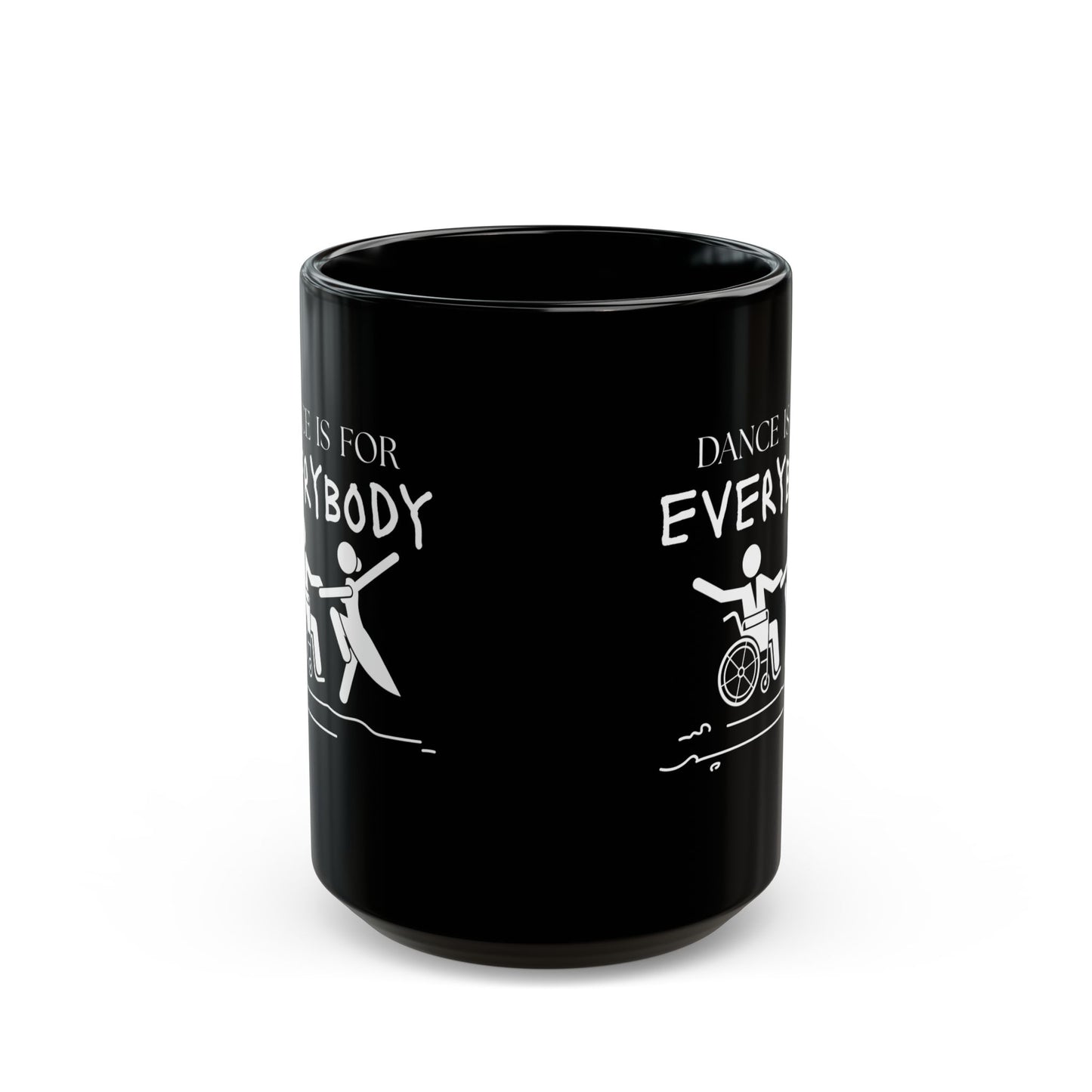 "Dance Is for Everybody" Accent Coffee Mug – Inclusive Dance-Themed Mug for Dancers, Teachers, and Ballet Lovers