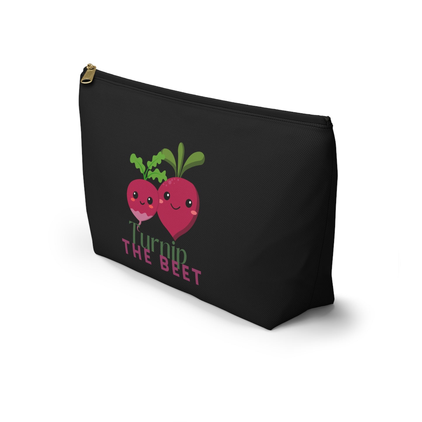 "Turnip the Beet" Makeup Bag – Cute Vegetable Dance Pun Graphic – Fun Dance-Themed Zipper Pouch for Cosmetics, Accessories & Gifts