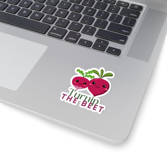 "Turnip the Beet" Kiss-Cut Sticker – Cute Vegetable Dance Pun Graphic – Fun Dance-Themed Vinyl Sticker for Laptops, Journals & Water Bottles