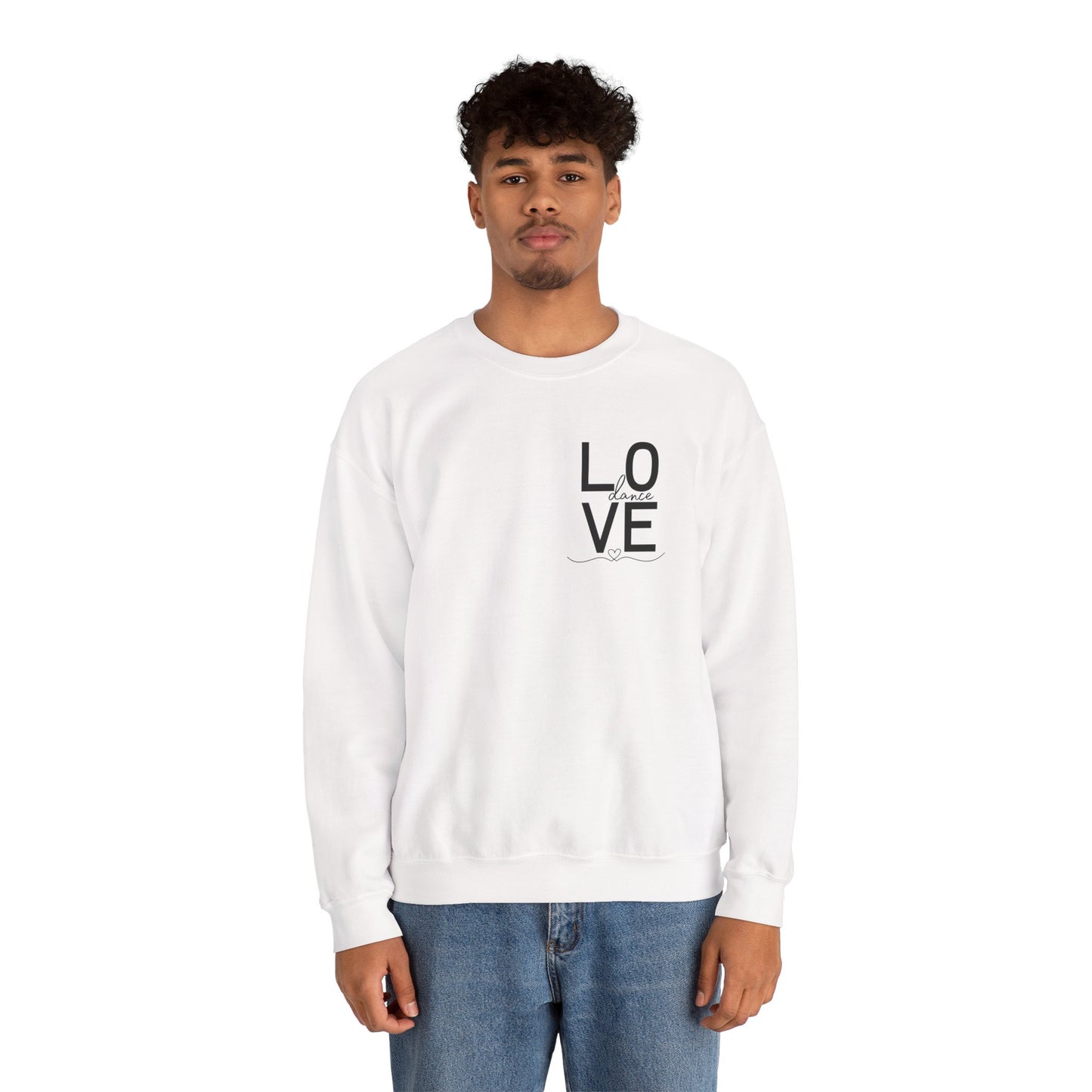 "LOVE Dance" Unisex Crewneck Sweatshirt – Script Letter Graphic Dance Lover Pullover