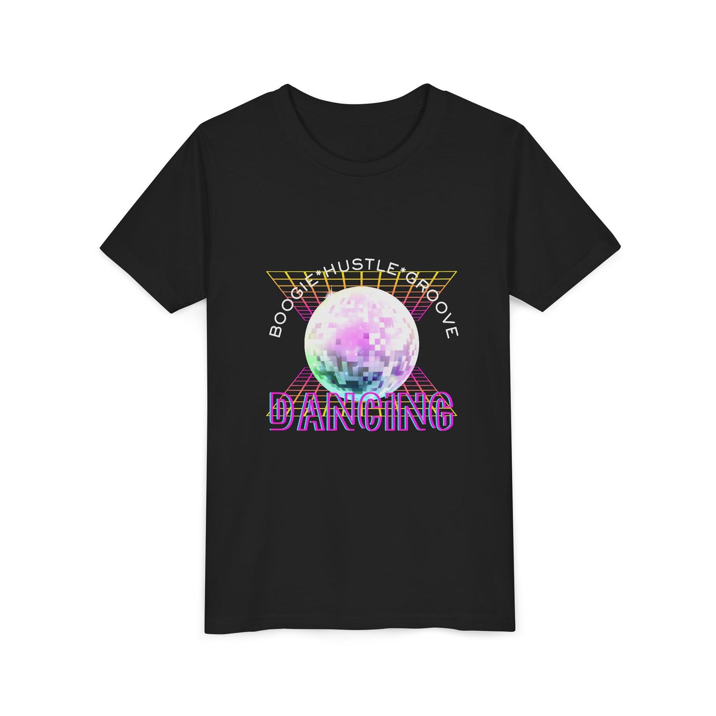 "Boogie, Hustle, Groove - Dancing" Streetwear Dance Graphic – Youth Short Sleeve Tee