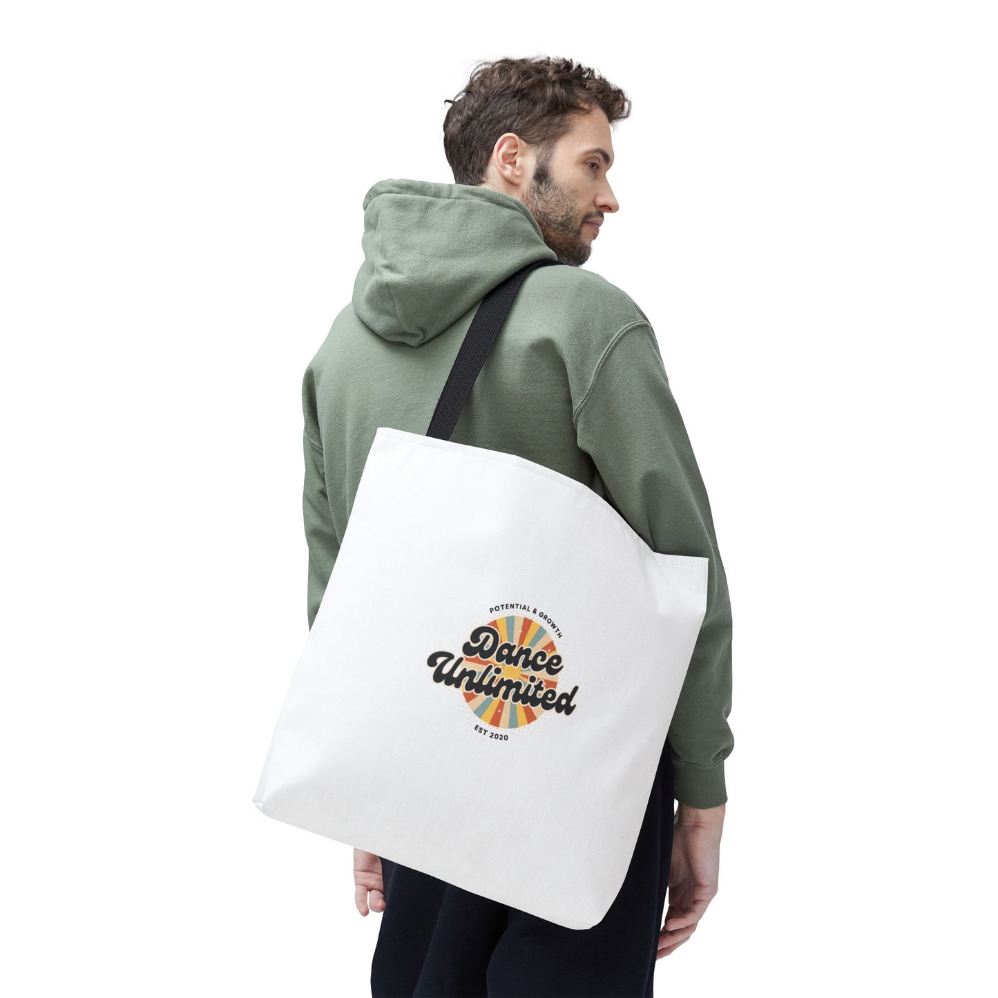 "Dance Unlimited, Potential & Growth" Canvas Tote Bag – Retro Graphic Dance Bag | Stylish Reusable Dance Tote for Dancers & Dance Moms