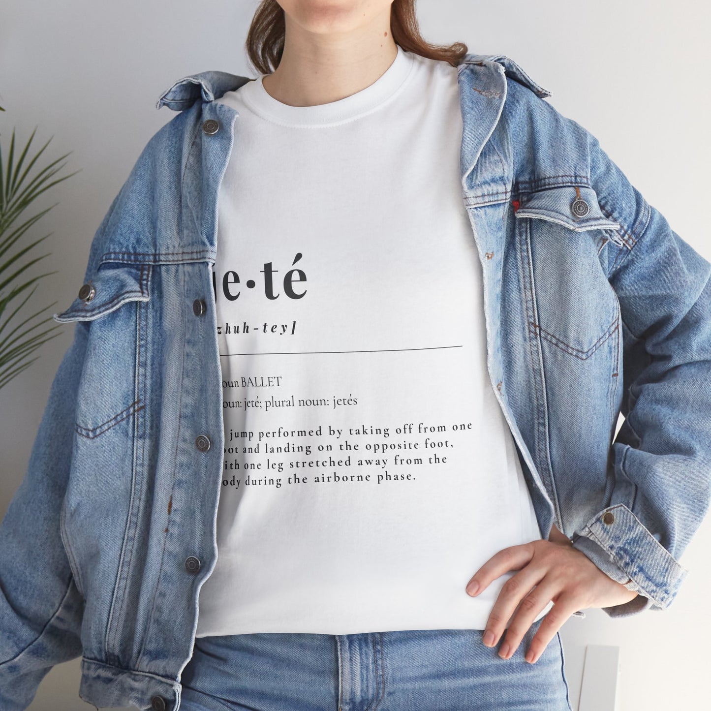 “Jeté Definition” Ballet Dance T-Shirt – Unisex Heavy Cotton Tee with Optional Back Personalization (Name or Studio)