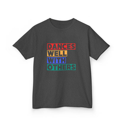 "Dances Well With Others" Kids Heavy Cotton™ Tee – Dance-Inspired Graphic Tee for Kids