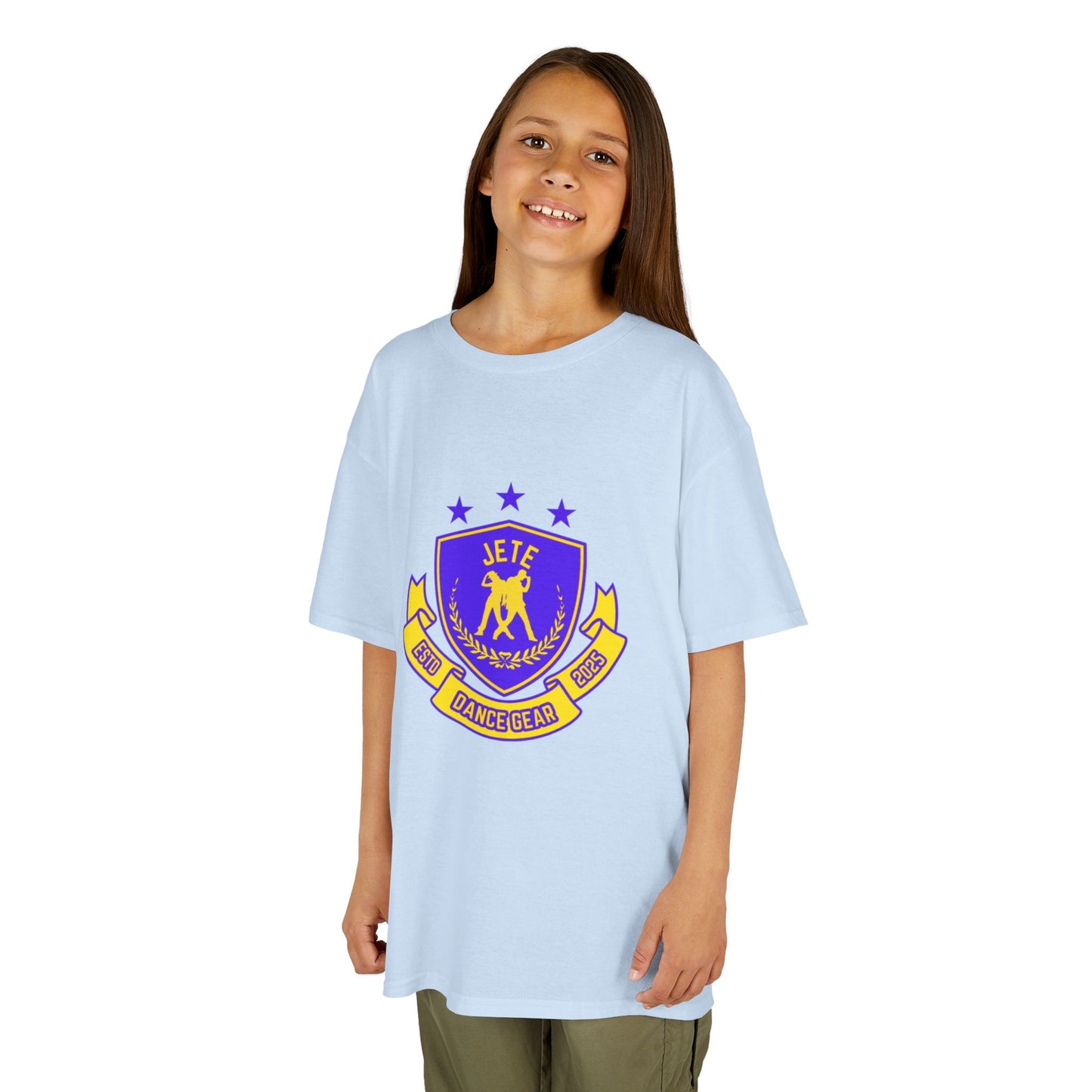 "Jeté Dance Gear" Youth Short Sleeve Tee – Collegiate-Inspired Dancer Graphic Shirt for Kids