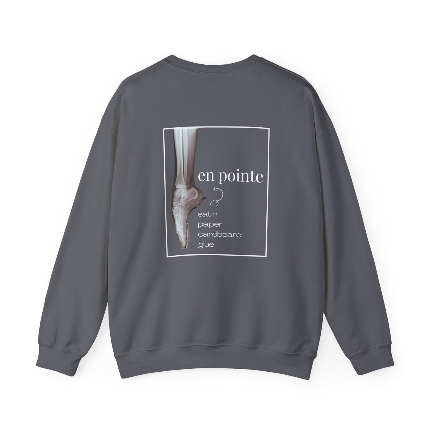 “I Dance en Pointe” - Optional Personalized Sleeve - Ballet Unisex Heavy Blend™ Crewneck Sweatshirt with Front and Back Print